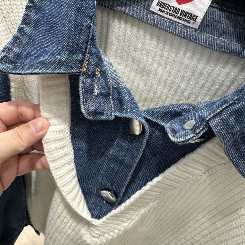 UNDERSTAR_VINTAGE東大門㊣實拍女士新款推薦襯衫蕾絲衫假兩件UNDERSTAR_VINTAGE襯衫/蕾絲衫