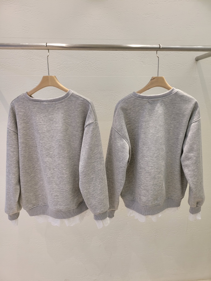 THE OTHER東大門㊣代購女裝新款時尚真品推薦衛衣抓絨蕾絲THE OTHER衛衣