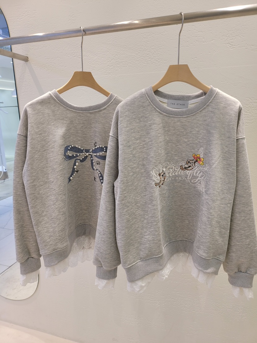 THE OTHER東大門㊣代購女裝新款時尚真品推薦衛衣抓絨蕾絲THE OTHER衛衣