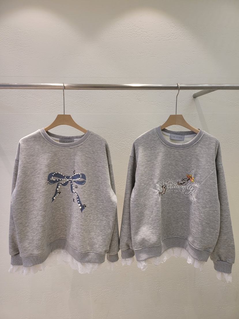 THE OTHER東大門㊣代購女裝新款時尚真品推薦衛衣抓絨蕾絲THE OTHER衛衣