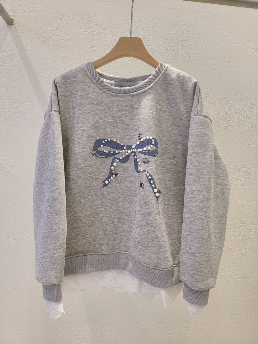 THE OTHER東大門㊣代購女裝新款時尚真品推薦衛衣抓絨蕾絲THE OTHER衛衣圖色2