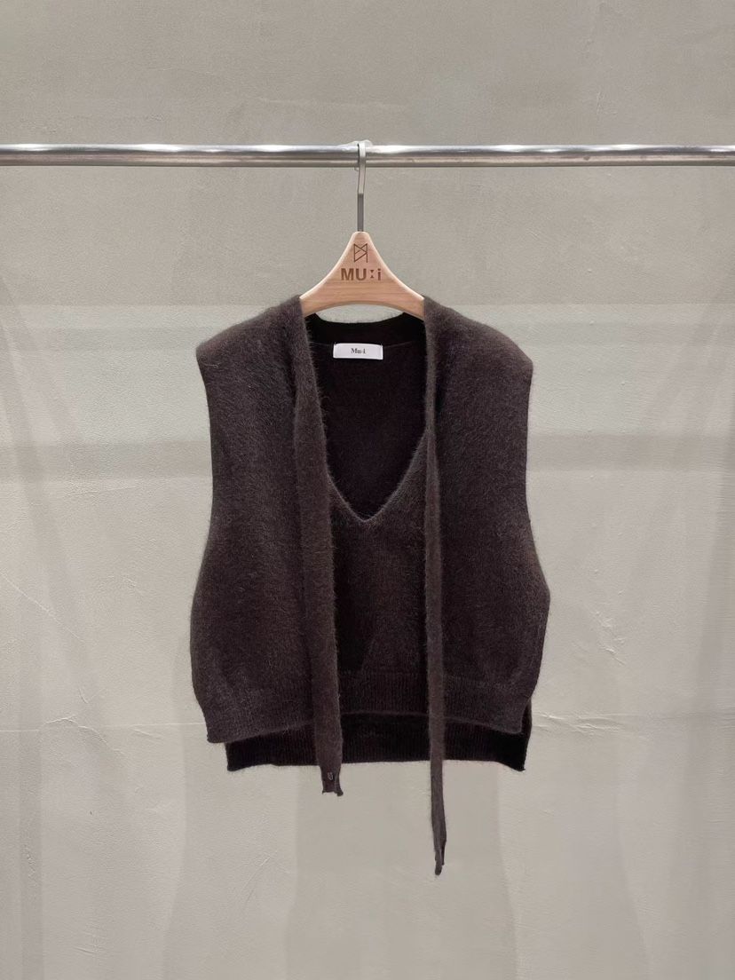 THE MUI韓國代購㊣女裝新品職業推薦人氣25秋冬休閑吊帶背心THE MUI吊帶/背心圖色2