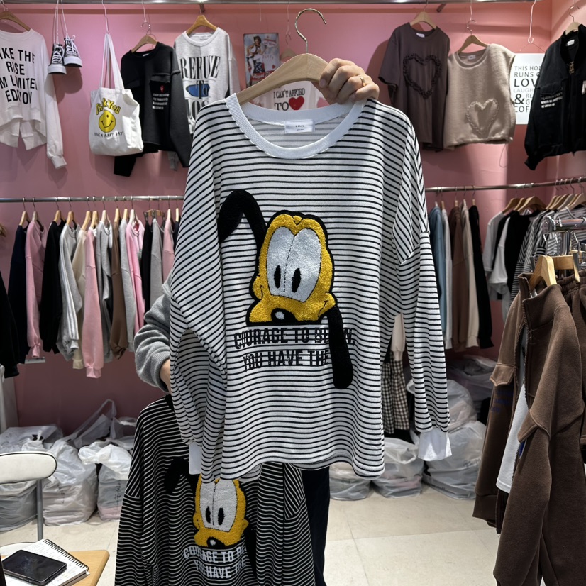 K STORY東大門㊣直郵女裝新品推薦休閑熱賣真品職業長袖T恤K STORY長袖T恤圖色1