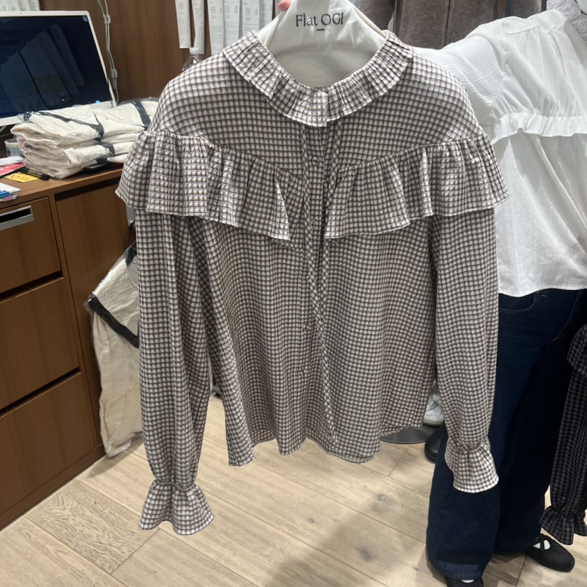 OGI東大門㊣實拍女士新款真品25秋冬推薦時尚熱賣襯衫蕾絲衫FLat OGI襯衫/蕾絲衫圖色2