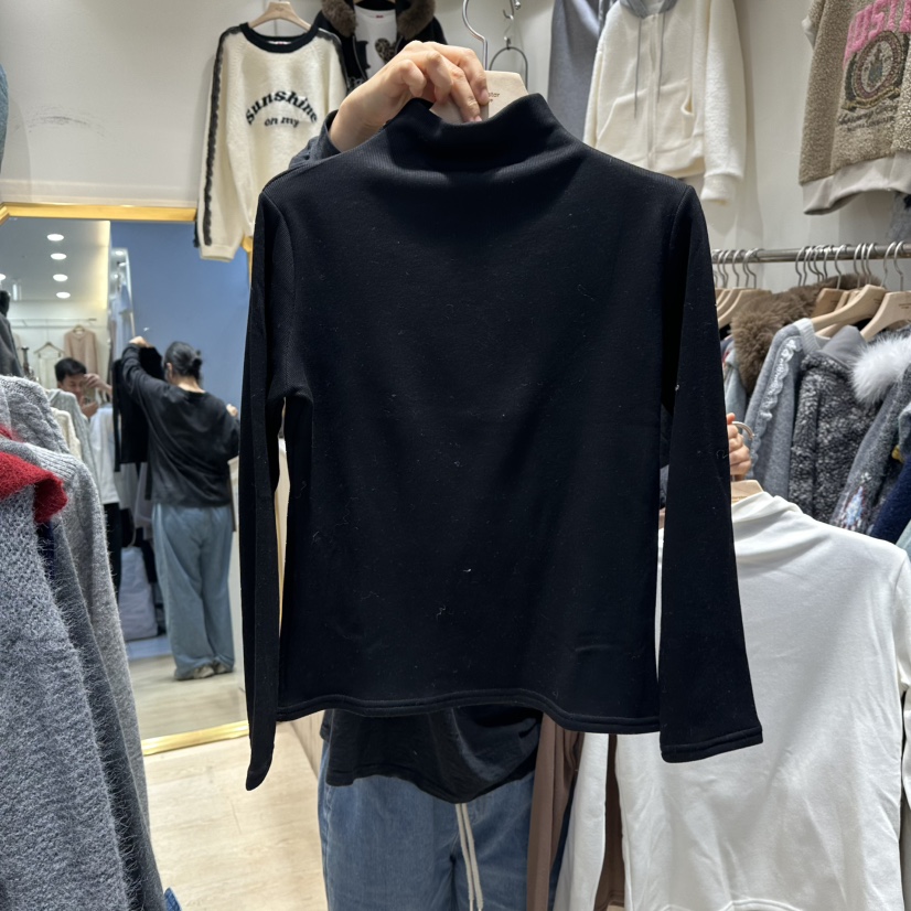 UNDERSTAR_VINTAGE東大門㊣代購女裝新品休閑長袖T恤不含配飾貂皮UNDERSTAR_VINTAGE長袖T恤圖色4