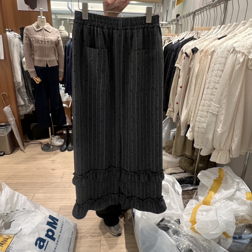 OGI東大門㊣代購女裝新款時尚休閑職業半身裙中短裙荷葉邊長款FLat OGI半身裙/中短裙