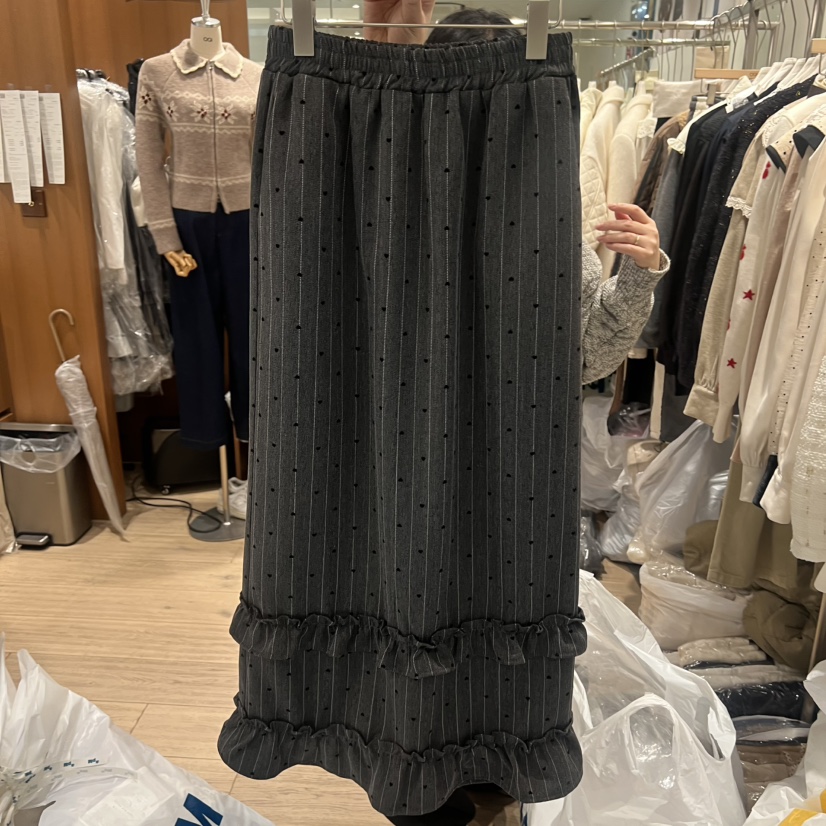 OGI東大門㊣代購女裝新款時尚休閑職業半身裙中短裙荷葉邊長款FLat OGI半身裙/中短裙圖色1