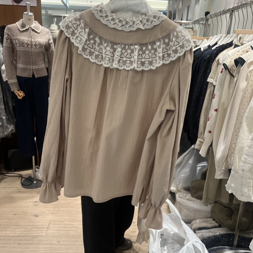 OGI東大門㊣實拍女士新品休閑真品熱賣推薦職業25秋冬襯衫蕾絲衫FLat OGI襯衫/蕾絲衫