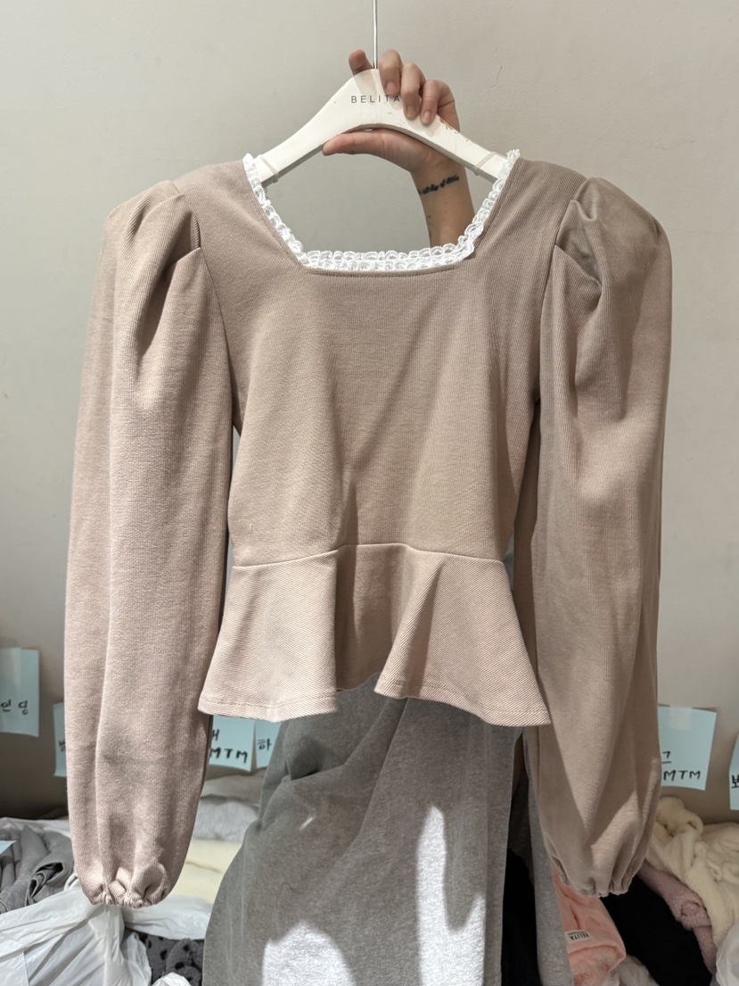 BELITA-L韓國代購㊣女裝新款真品熱賣人氣休閑25秋冬長袖T恤BELITA-L長袖T恤圖色2