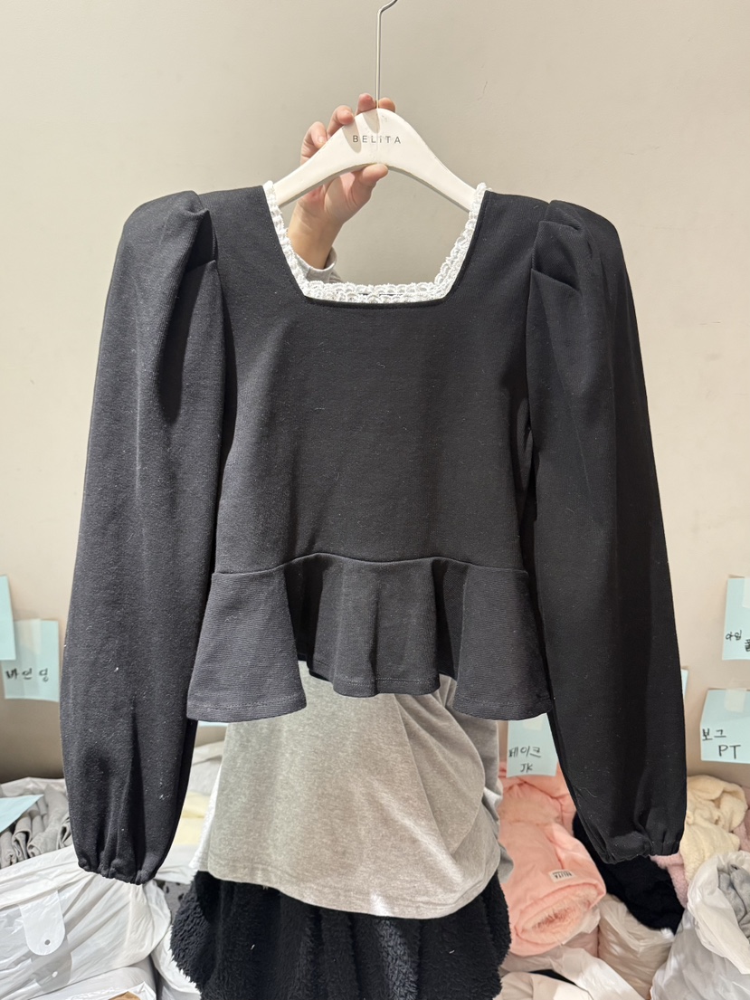BELITA-L韓國代購㊣女裝新款真品熱賣人氣休閑25秋冬長袖T恤BELITA-L長袖T恤圖色4