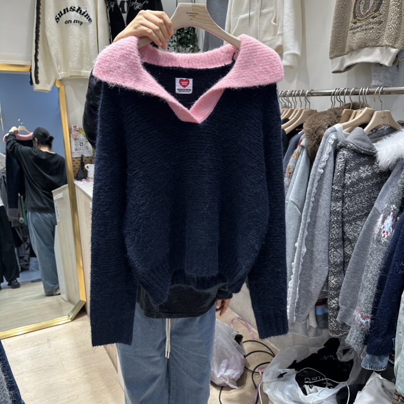 UNDERSTAR_VINTAGE東大門㊣實拍女士新款25秋冬熱賣人氣毛衣UNDERSTAR_VINTAGE毛衣圖色2