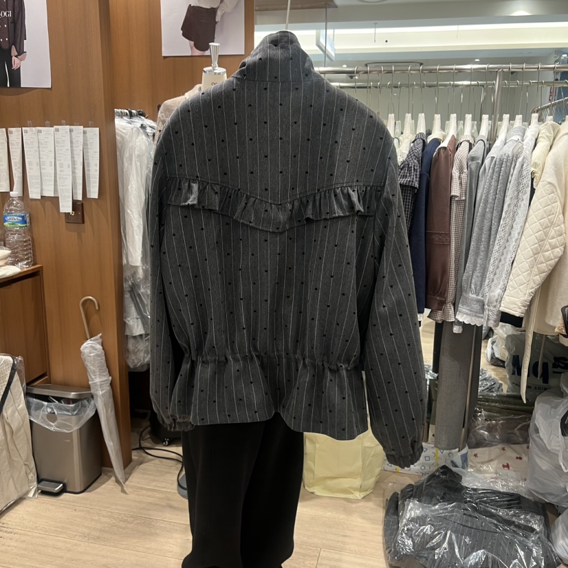 OGI東大門㊣直郵女裝新款25秋冬熱賣時尚真品夾克荷葉邊拉鏈FLat OGI夾克