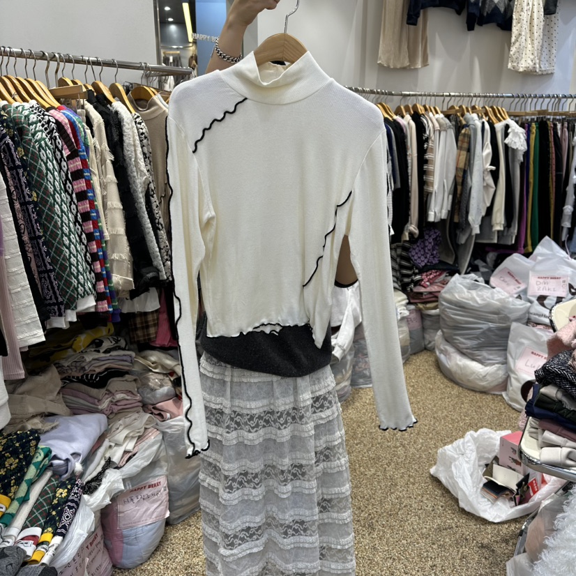 HAPPYBERRY韓國直郵㊣女士新品25秋冬休閑時尚職業真品長袖T恤HAPPYBERRY長袖T恤圖色1