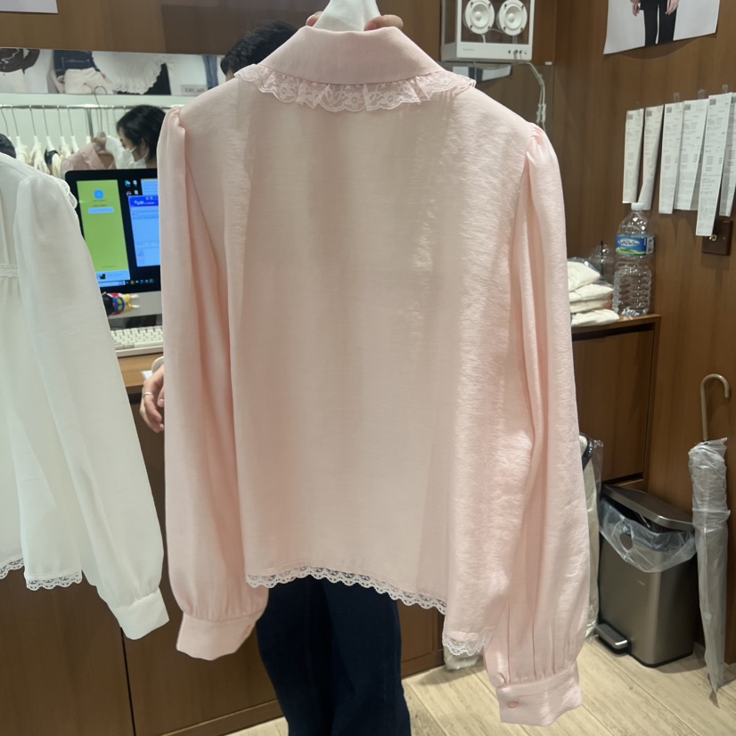 OGI東大門㊣代購女士新款25秋冬人氣推薦真品休閑襯衫蕾絲衫FLat OGI襯衫/蕾絲衫