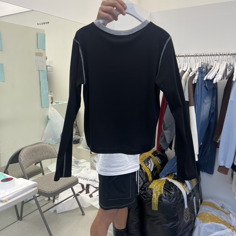 NON CLIP韓國代購㊣女裝新款25秋冬職業熱賣時尚推薦長袖T恤NON CLIP長袖T恤