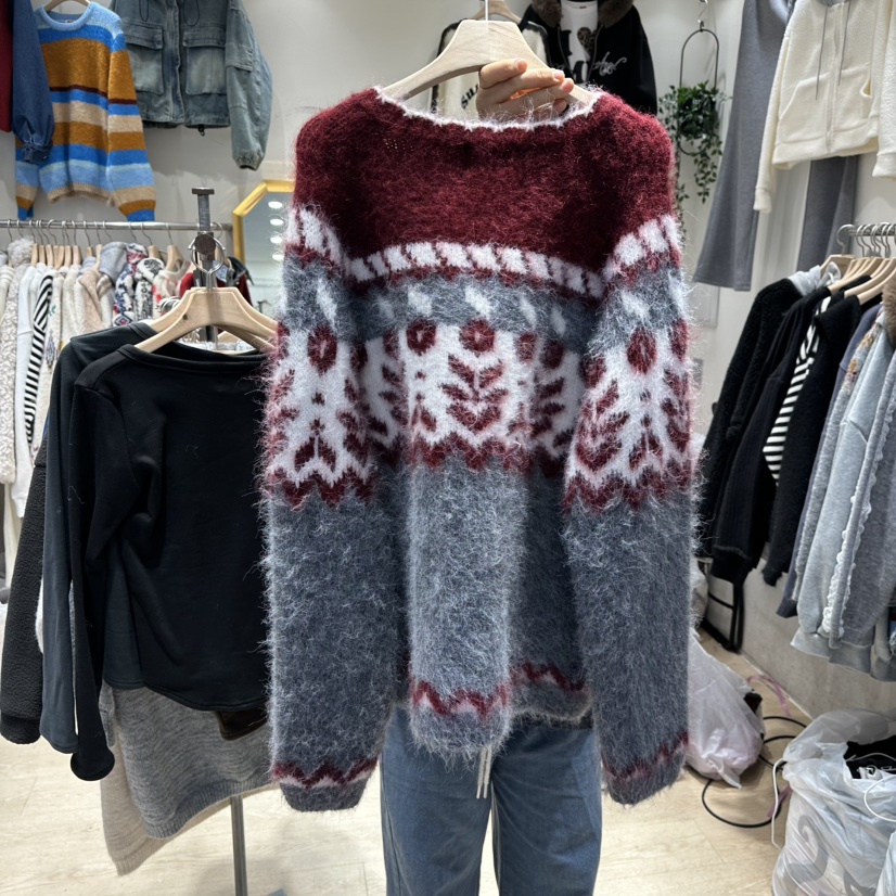 UNDERSTAR_VINTAGE東大門㊣直郵女裝新款推薦毛衣安哥拉羊毛開衫UNDERSTAR_VINTAGE毛衣