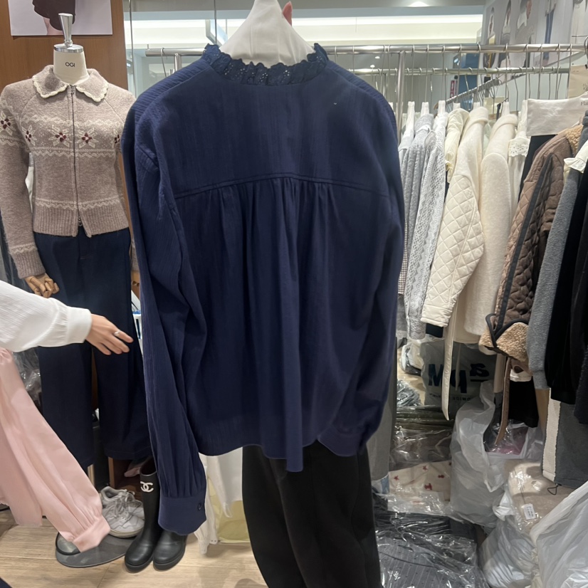 OGI韓國代購㊣女士新款職業25秋冬真品休閑時尚熱賣襯衫蕾絲衫FLat OGI襯衫/蕾絲衫