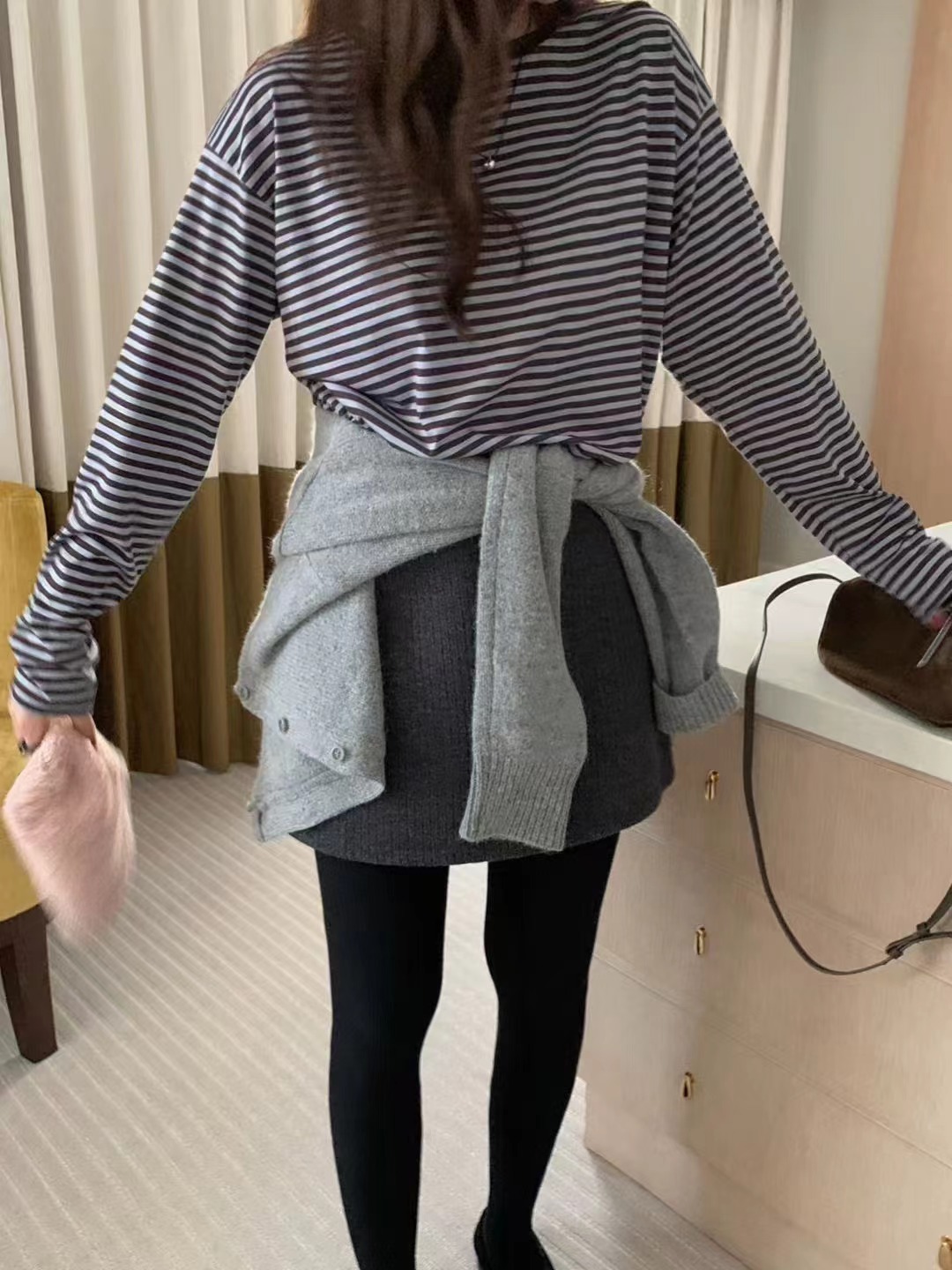 PYT-ot韓國代購㊣女士新款時尚熱賣25秋冬人氣推薦職業短裙pretty young thing短裙