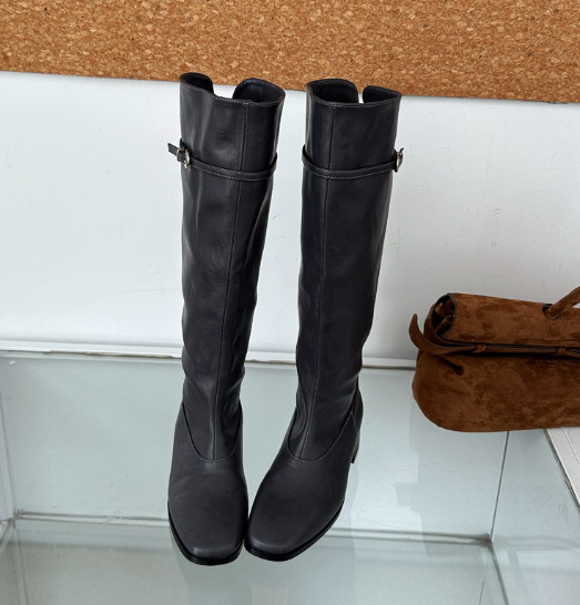 OPPA東大門㊣代購女士新款推薦休閑25秋冬熱賣職業時尚靴子OPPA靴子圖色1