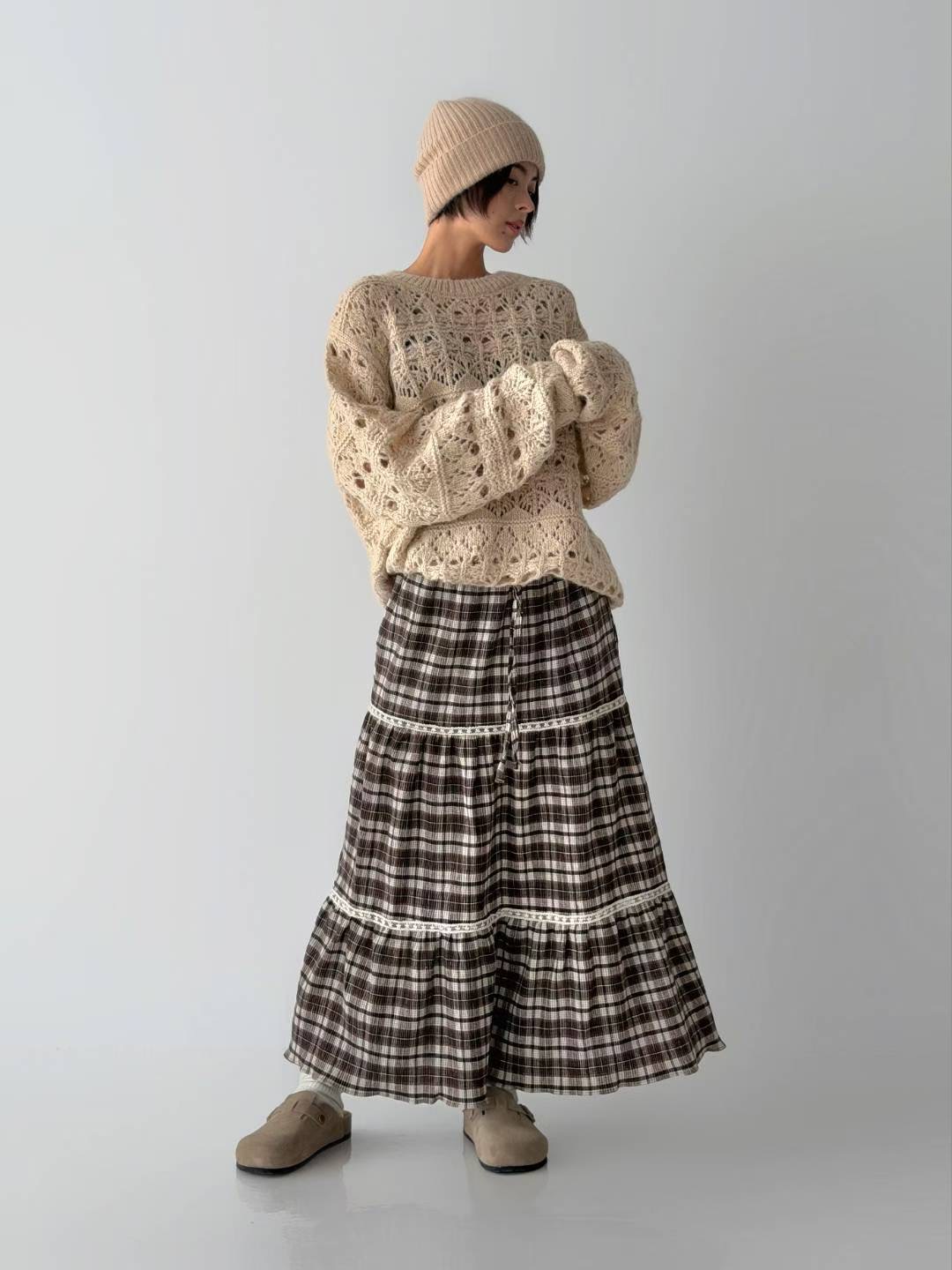 DOTNODI（無品牌標）東大門㊣實拍女裝新款熱賣推薦25秋冬長裙DOTNODI長裙