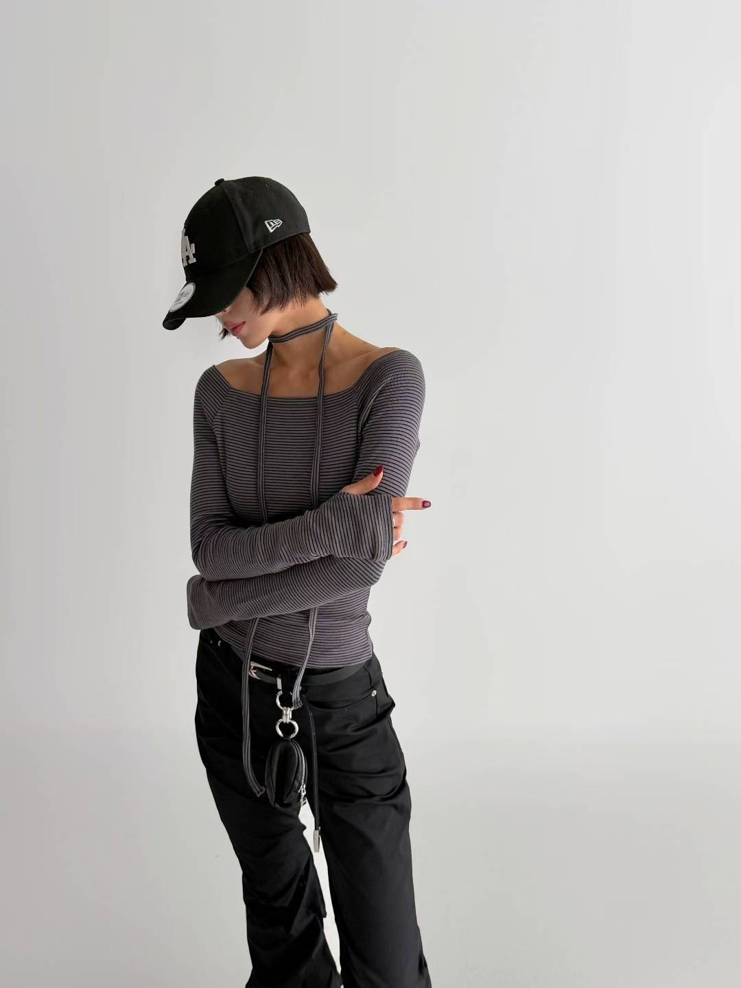 DOTNODI（無品牌標）韓國代購㊣女裝新款職業人氣時尚長袖T恤DOTNODI長袖T恤