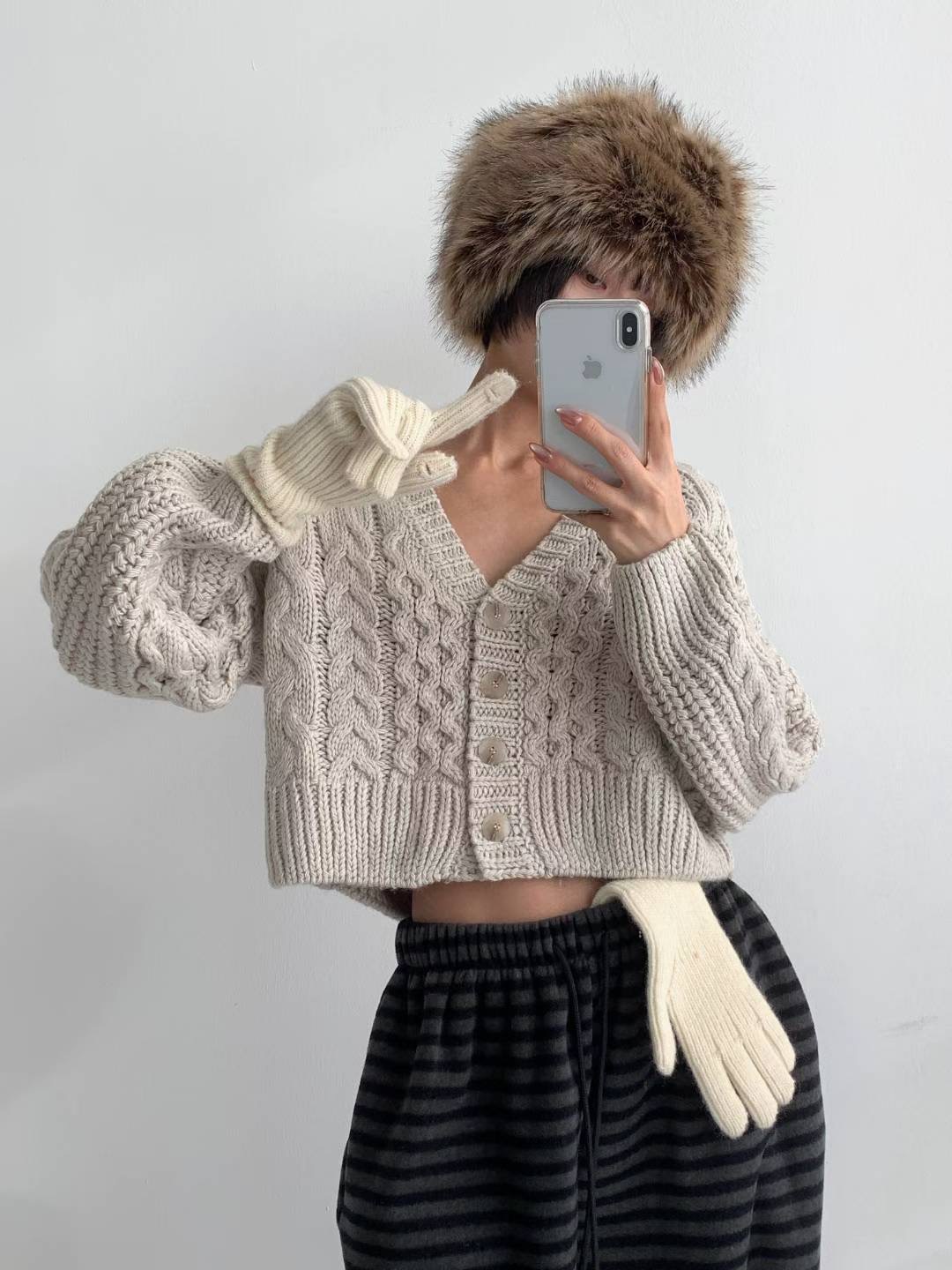 DOTNODI（無品牌標）東大門㊣代購女裝新品真品25秋冬針織衫格子DOTNODI針織衫