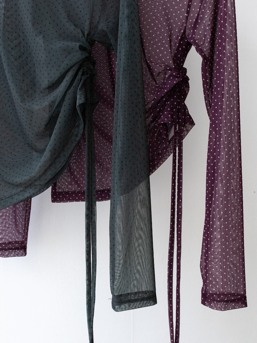 INSSENSE-A東大門㊣直郵女裝新款熱賣真品長袖T恤系帶透明INSSENSE-A長袖T恤