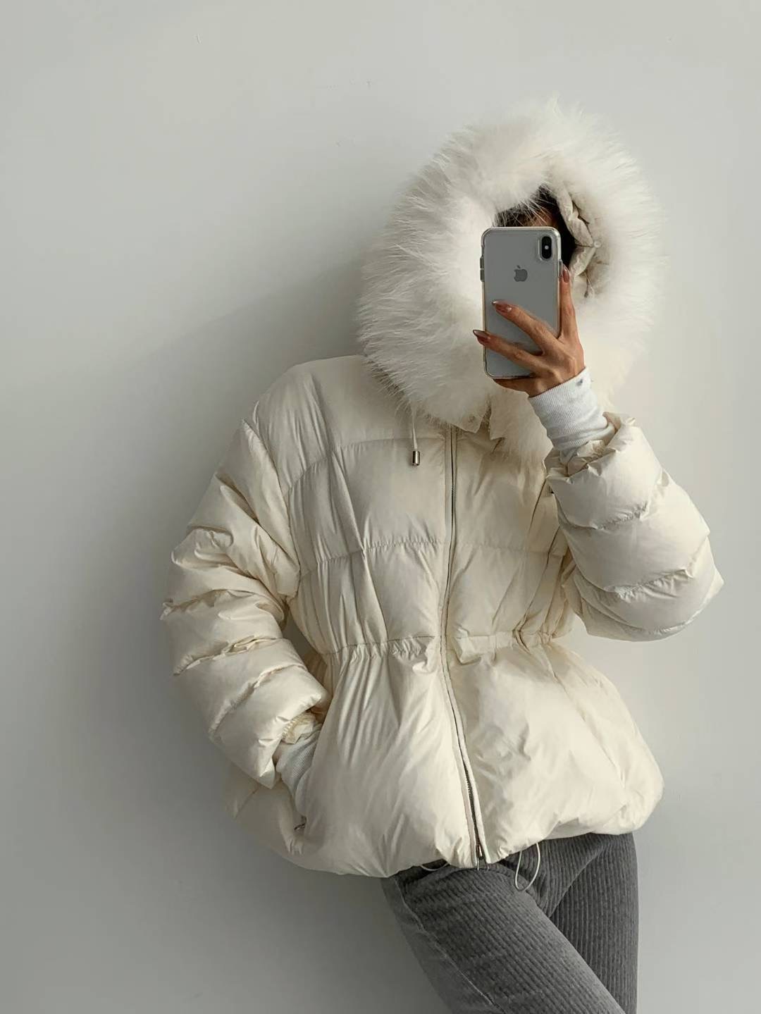 DOTNODI（無品牌標）韓國直郵㊣女士新款時尚熱賣短款棉服絨DOTNODI短款棉服