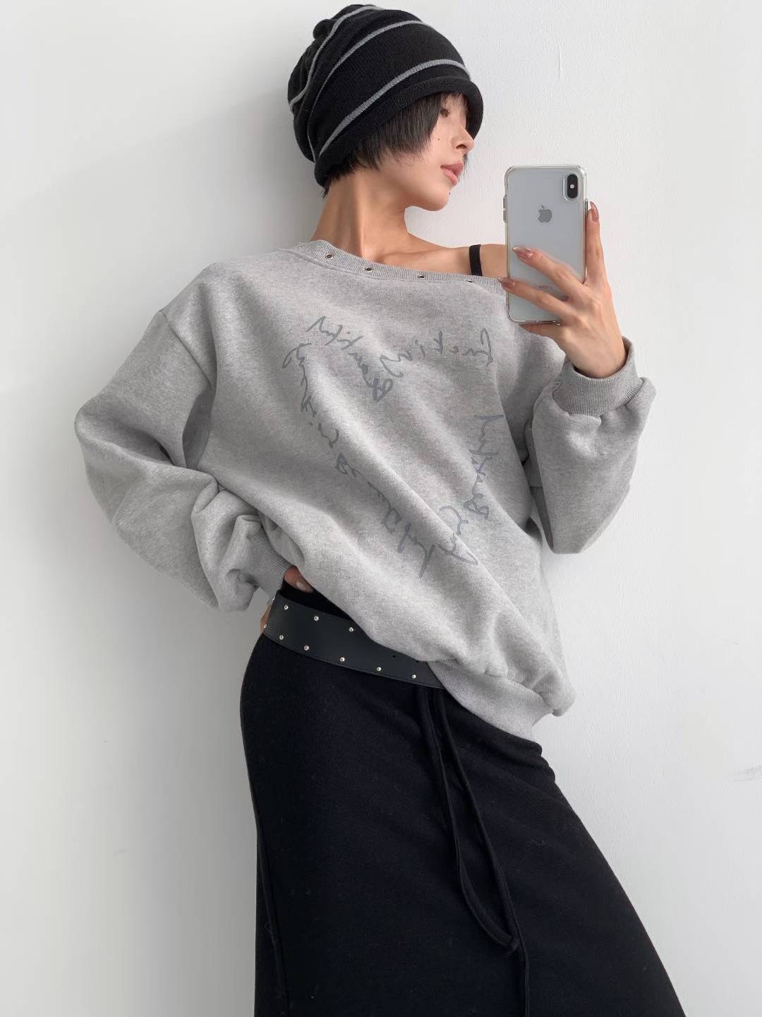 DOTNODI（無品牌標）韓國代購㊣女裝新款真品25秋冬人氣衛衣DOTNODI衛衣