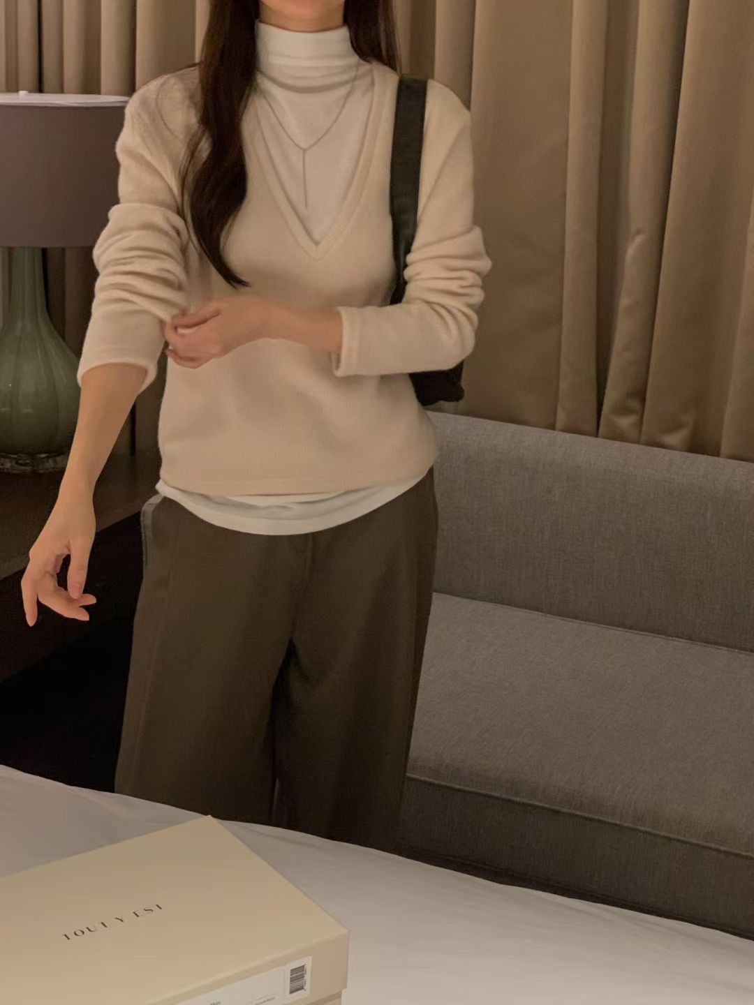 OSRO東大門㊣實拍女士新款25秋冬休閑推薦真品針織衫假兩件OSRO針織衫