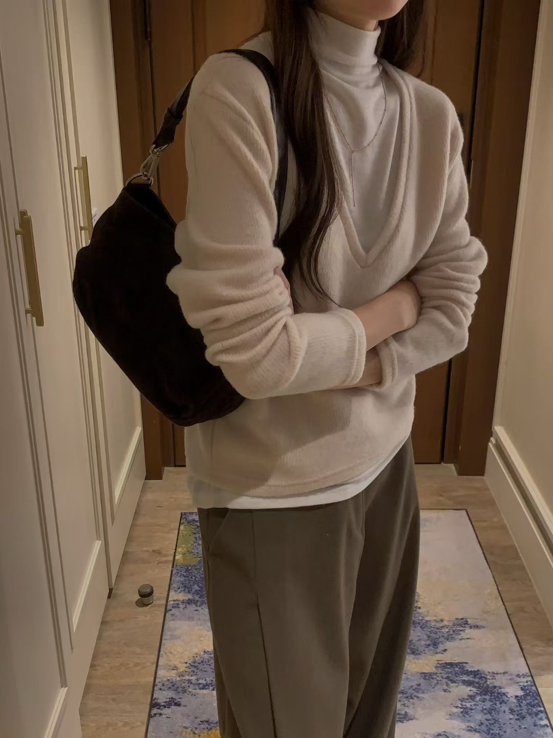 OSRO東大門㊣實拍女士新款25秋冬休閑推薦真品針織衫假兩件OSRO針織衫