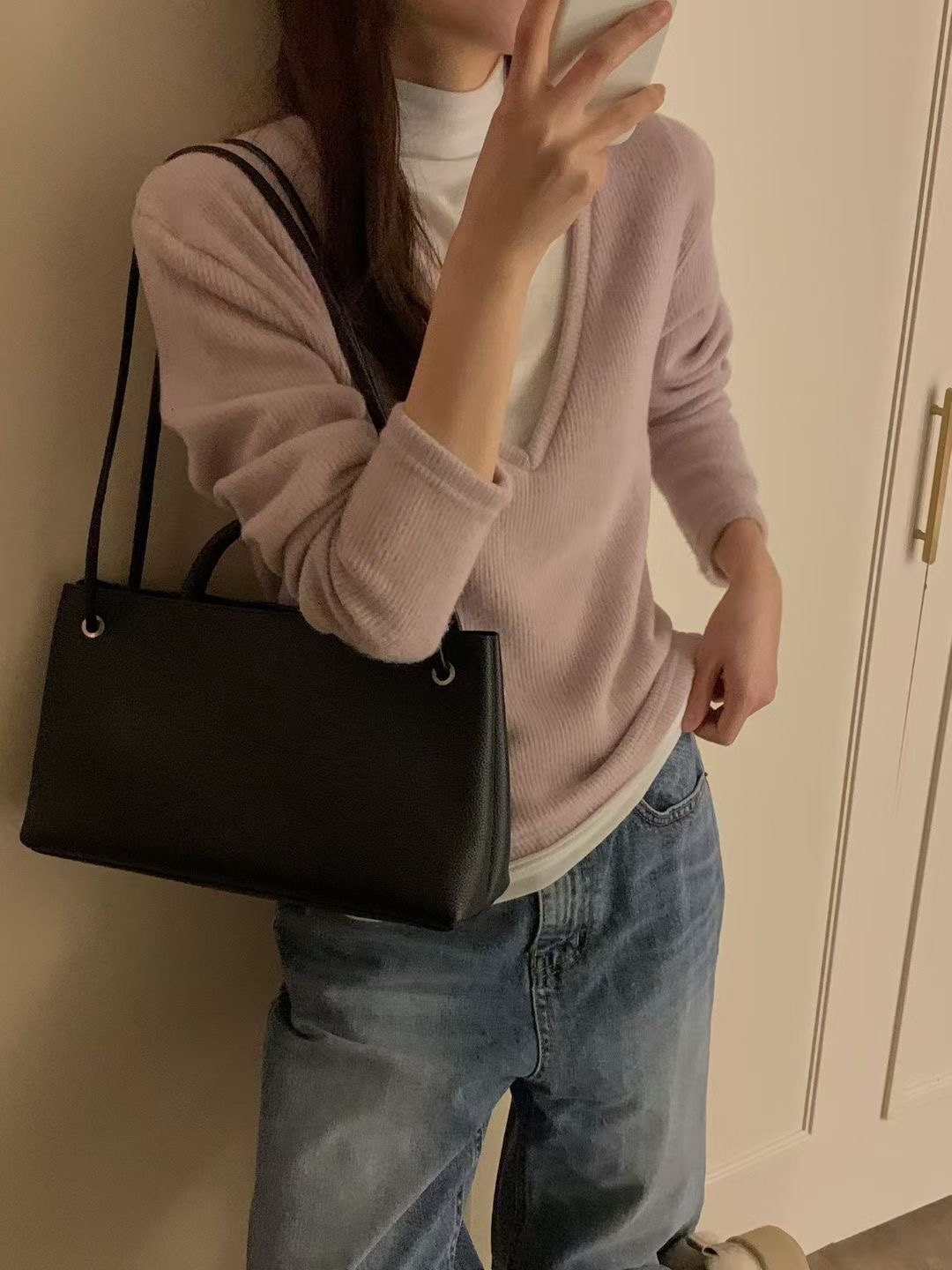 OSRO東大門㊣實拍女士新款25秋冬休閑推薦真品針織衫假兩件OSRO針織衫