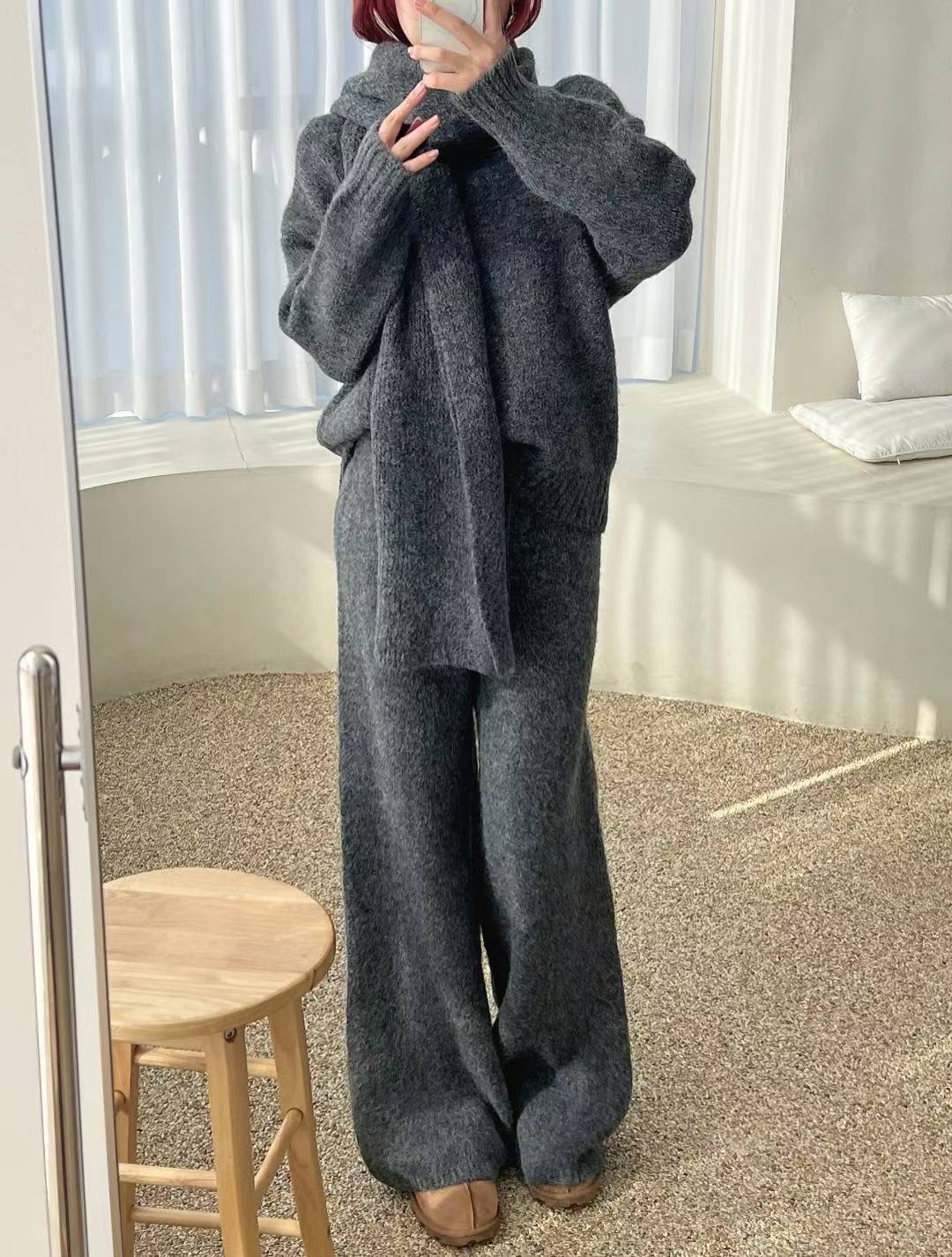 KITSCH東大門㊣代購女裝新款時尚真品熱賣25秋冬套裝三件套圍巾KITSCH套裝