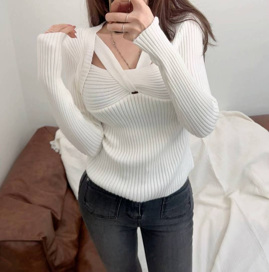 KITSCH韓國直郵㊣女裝新品25秋冬真品職業時尚休閑熱賣針織衫KITSCH針織衫圖色1