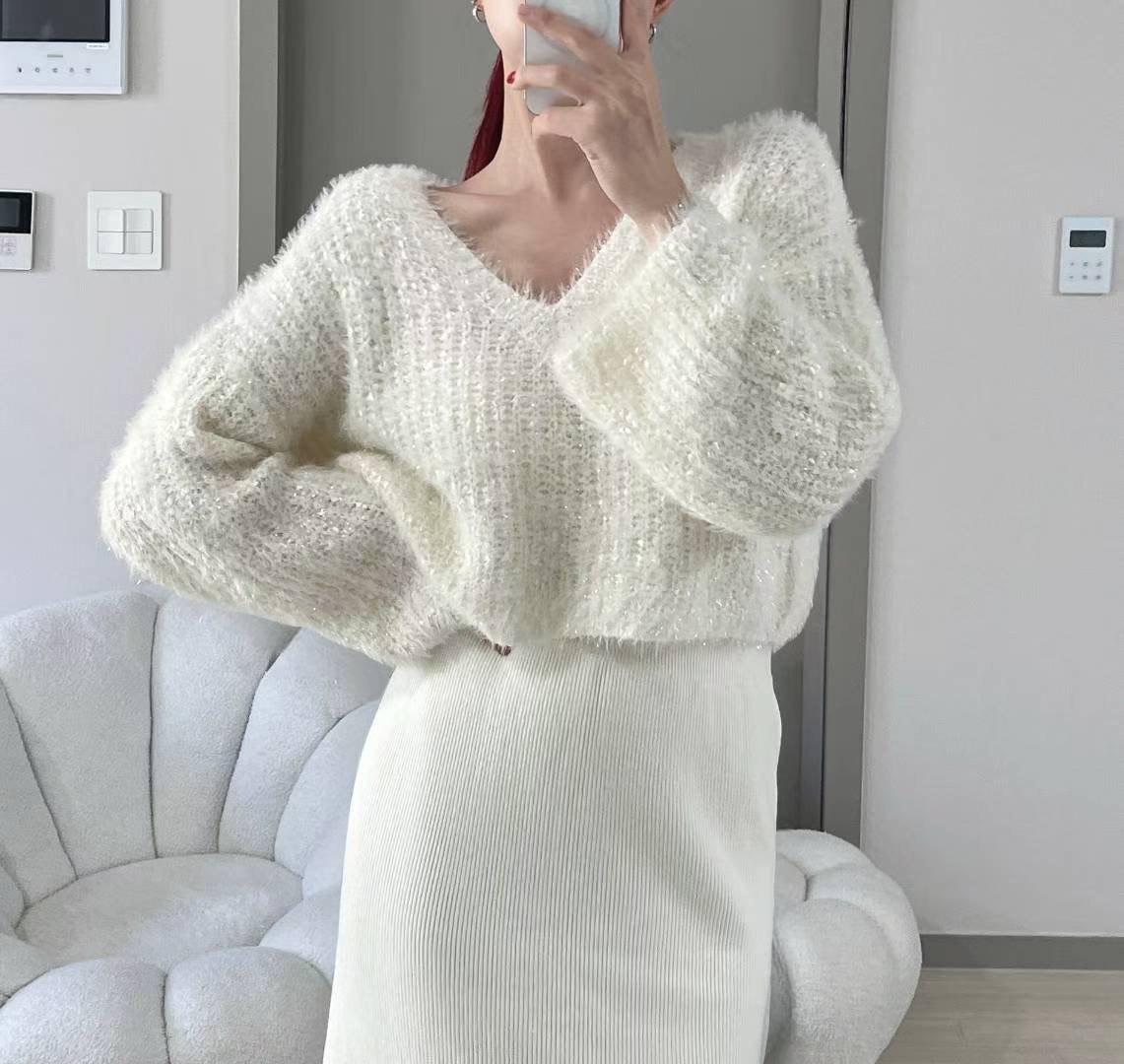 KITSCH東大門㊣實拍女裝新款休閑職業人氣推薦25秋冬針織衫皮草KITSCH針織衫圖色1