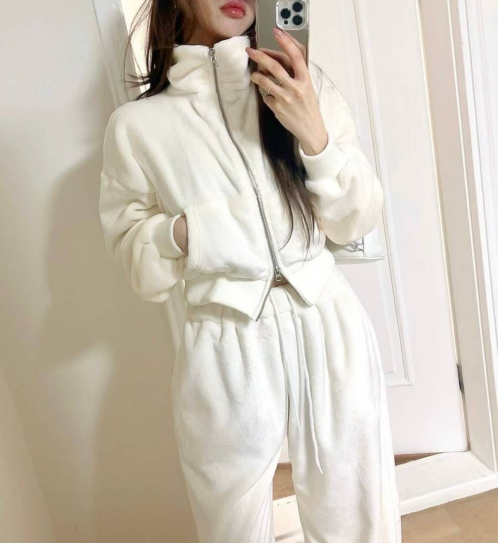 KITSCH韓國直郵㊣女裝新款職業25秋冬時尚夾克高領拉鏈衫貂皮KITSCH夾克圖色2