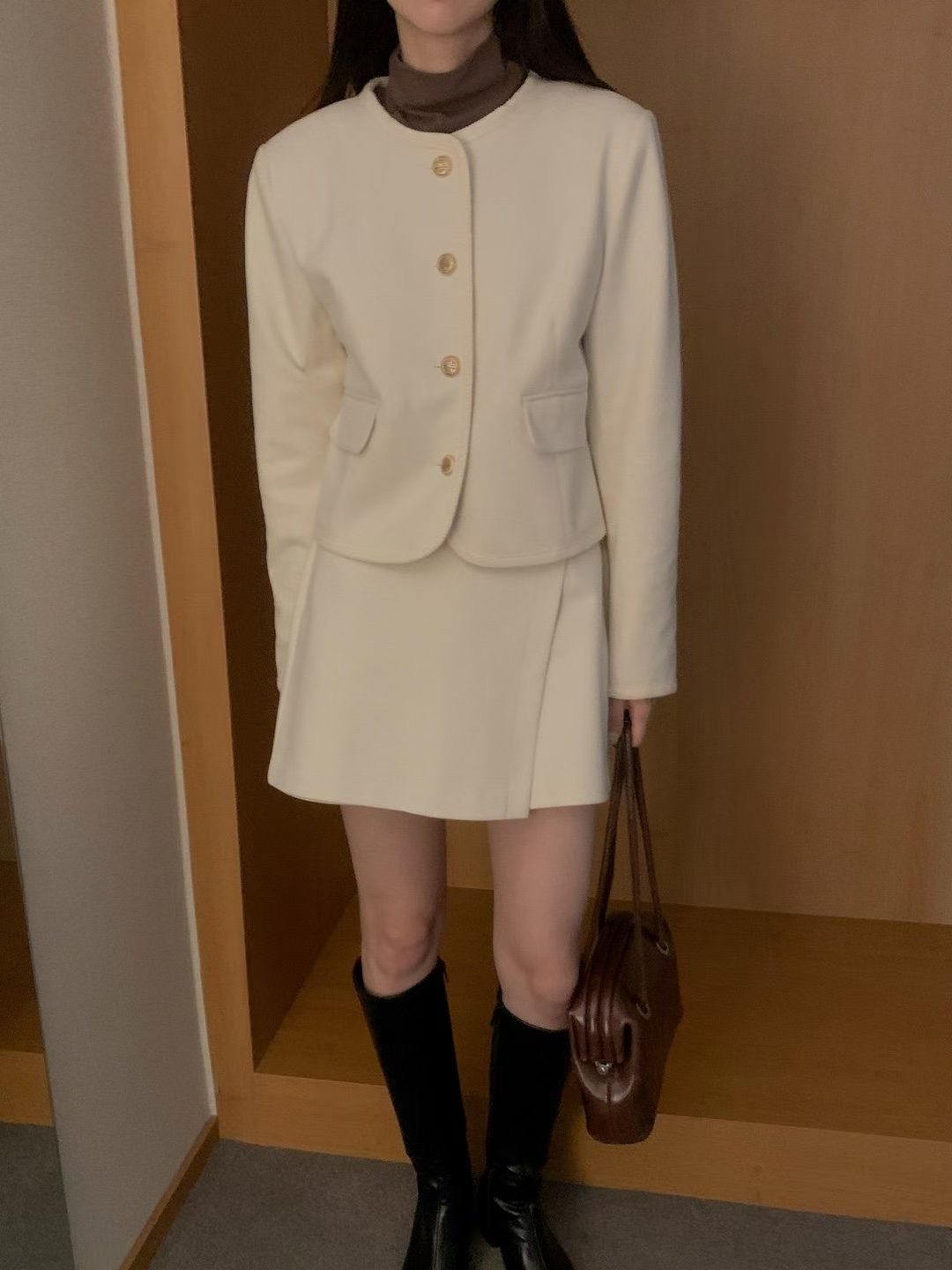 OSRO韓國直郵㊣女裝新品休閑人氣25秋冬職業時尚推薦熱賣夾克OSRO夾克圖色1