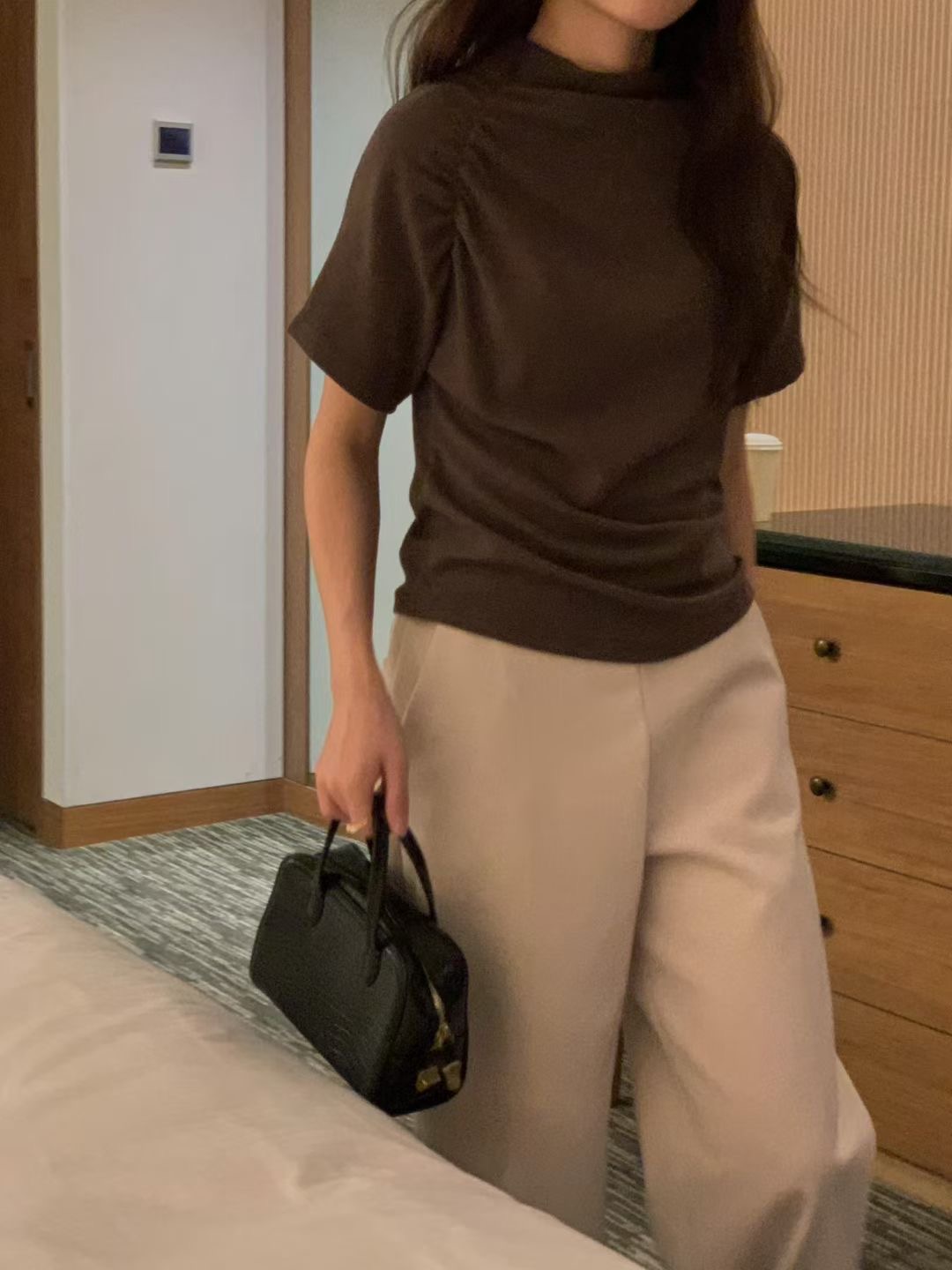 OSRO韓國直郵㊣女裝新款休閑推薦25秋冬職業真品熱賣T恤安哥拉OSROT恤