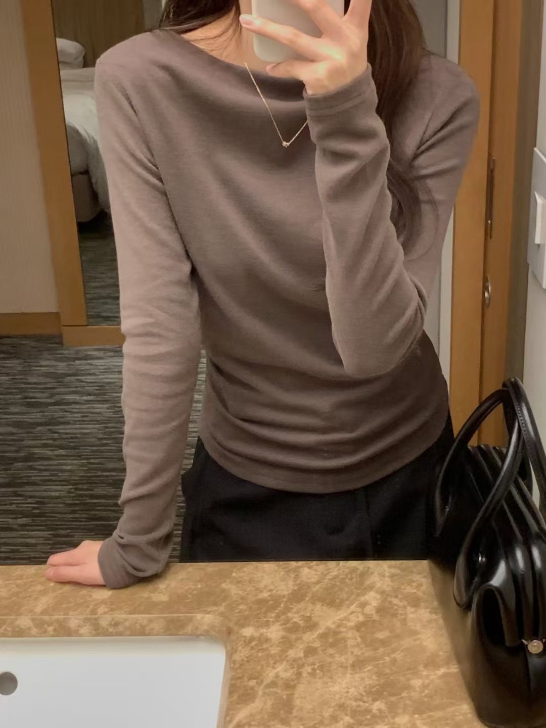 OSRO東大門㊣實拍女士新款職業25秋冬真品推薦時尚人氣長袖T恤OSRO長袖T恤