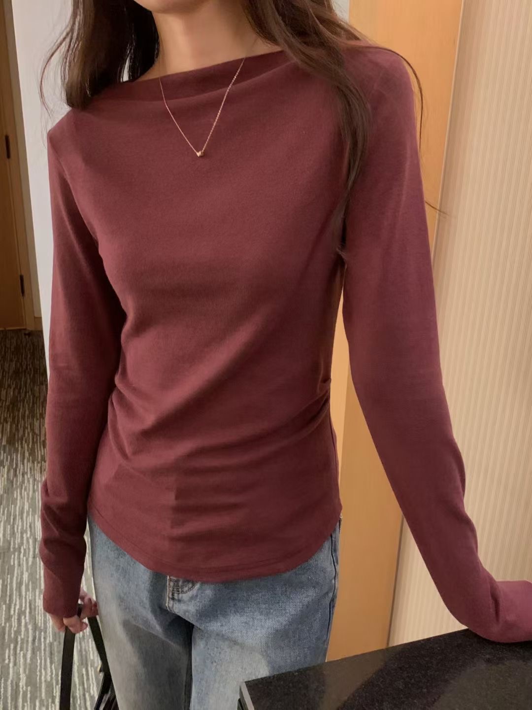 OSRO東大門㊣實拍女士新款職業25秋冬真品推薦時尚人氣長袖T恤OSRO長袖T恤圖色2