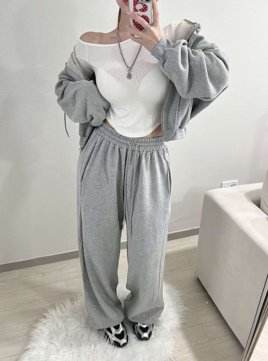 KITSCH東大門㊣實拍女裝新款時尚真品推薦25秋冬休閑夾克兜帽KITSCH夾克圖色1