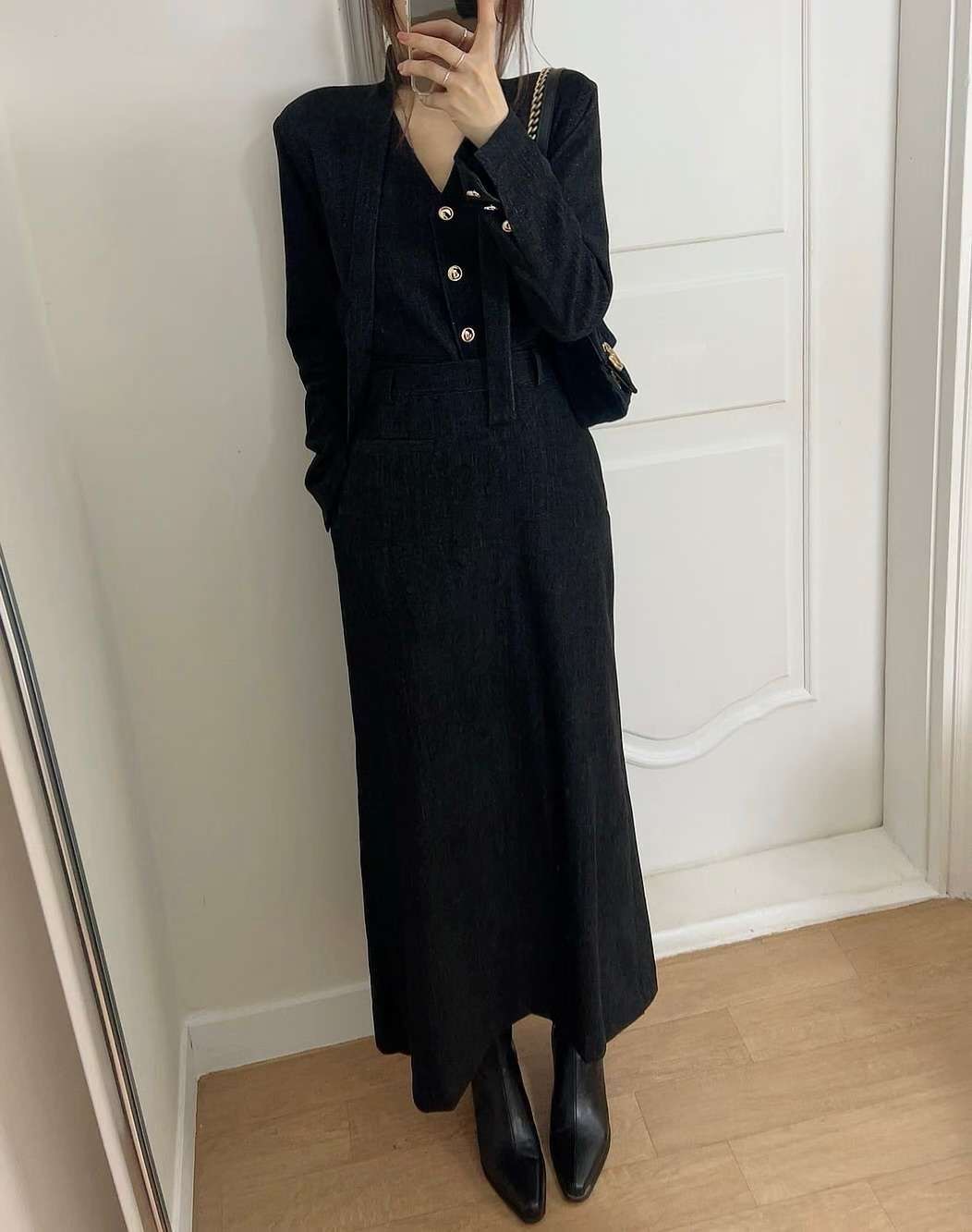 KITSCH東大門㊣直郵女士新品休閑職業人氣真品時尚長裙口袋KITSCH長裙圖色3