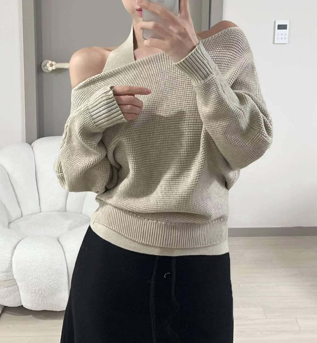 KITSCH東大門㊣實拍女士新款時尚真品25秋冬熱賣套裝華夫格KITSCH套裝圖色1