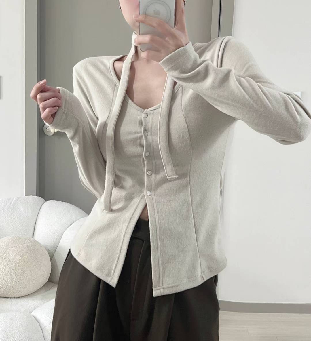 KITSCH東大門㊣實拍女士新款休閑熱賣職業真品長袖T恤含脖帶KITSCH長袖T恤圖色3