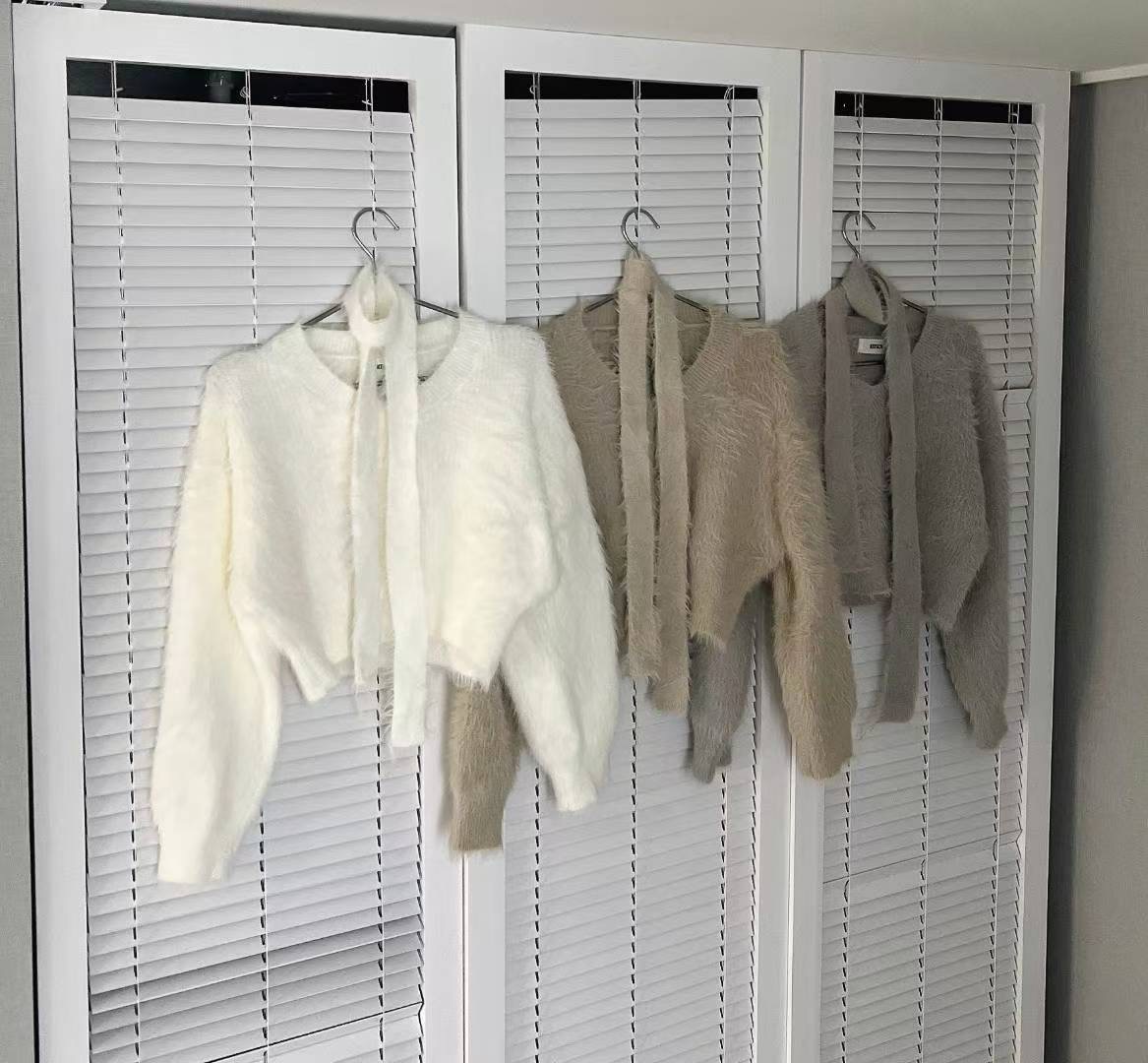 KITSCH韓國代購㊣女士新款真品職業熱賣時尚休閑針織衫含脖帶KITSCH針織衫