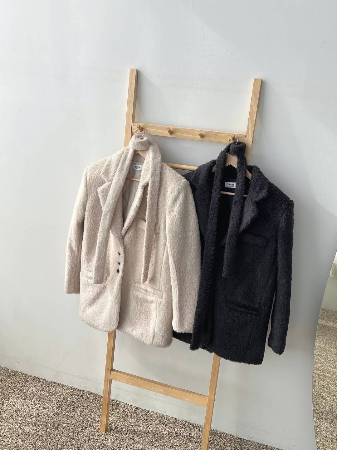 KITSCH東大門㊣代購女裝新品25秋冬休閑人氣短款大衣含腰帶KITSCH短款大衣