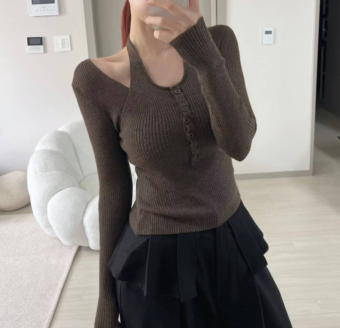 KITSCH東大門㊣直郵女裝新款職業休閑熱賣人氣25秋冬針織衫KITSCH針織衫圖色1