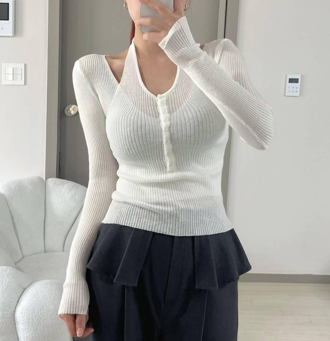 KITSCH東大門㊣直郵女裝新款職業休閑熱賣人氣25秋冬針織衫KITSCH針織衫圖色2