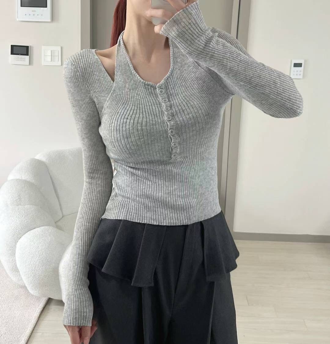 KITSCH東大門㊣直郵女裝新款職業休閑熱賣人氣25秋冬針織衫KITSCH針織衫圖色3