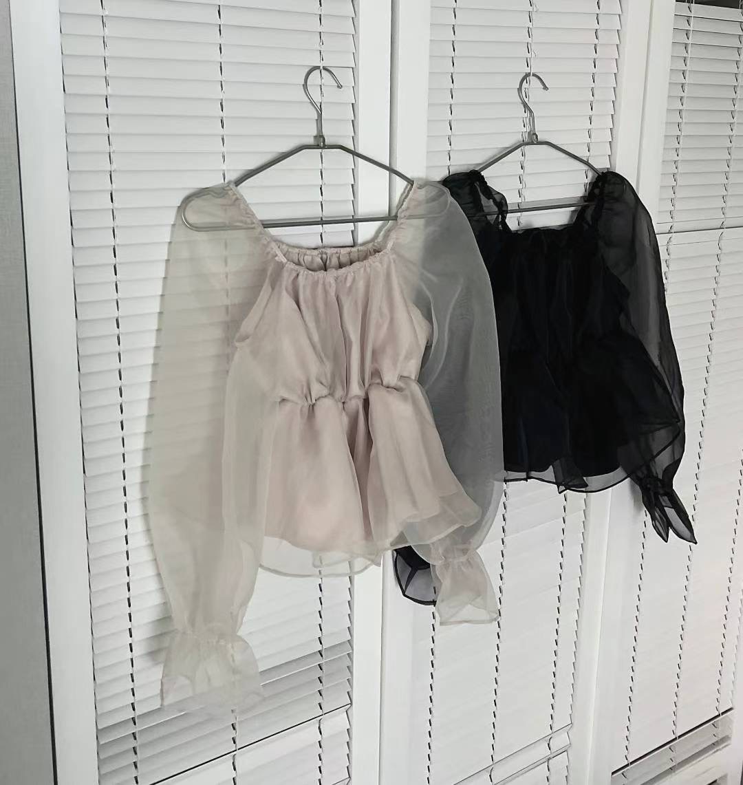 KITSCH韓國直郵㊣女裝新款真品人氣熱賣職業襯衫蕾絲衫透明KITSCH襯衫/蕾絲衫